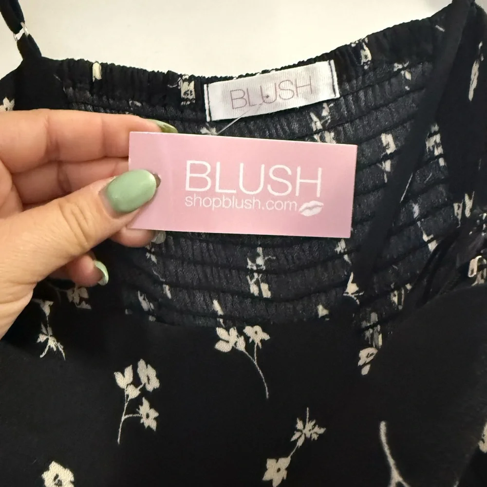 Blush Black and White Patterned jumpsuit - Picture 3 of 6